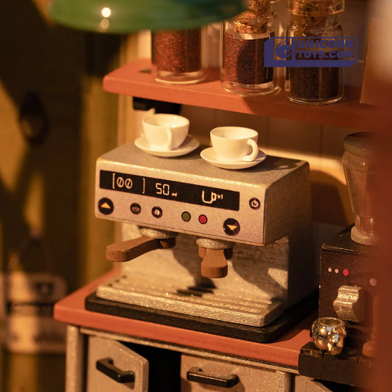 Slow Life Café | Robotime DG162 DIY Dollhouse Miniatures Kit
