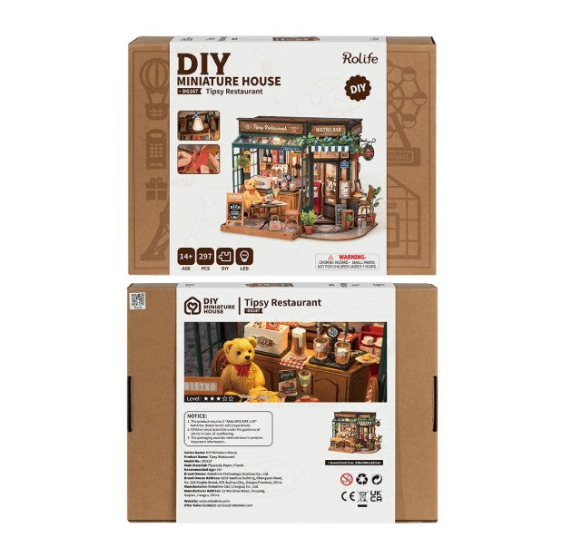 Tipsy Restaurant | Robotime DG167 DIY Dollhouse Miniatures Kit