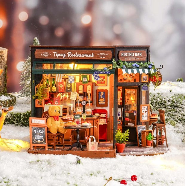 Tipsy Restaurant | Robotime DG167 DIY Dollhouse Miniatures Kit