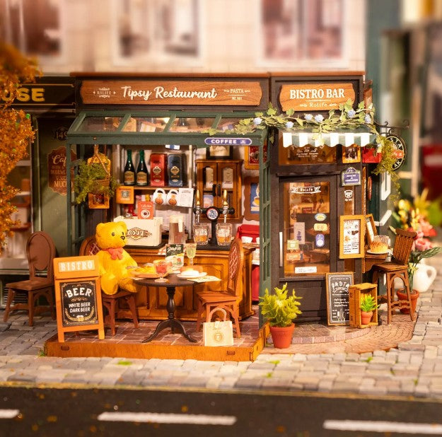 Tipsy Restaurant | Robotime DG167 DIY Dollhouse Miniatures Kit