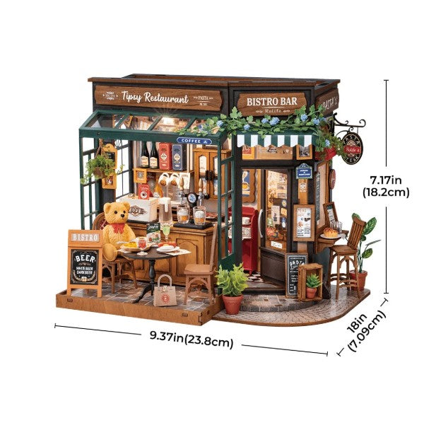 Tipsy Restaurant | Robotime DG167 DIY Dollhouse Miniatures Kit