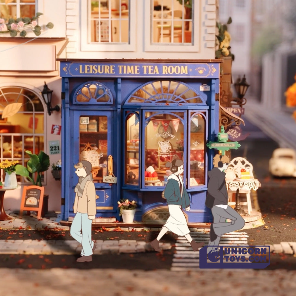 Leisure Time Tea Room | Robotime DG171 DIY Dollhouse Miniatures Kit