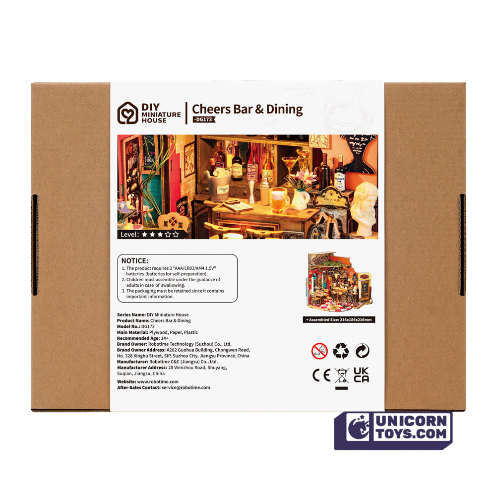 Cheers Bar & Dining | Robotime DG173 DIY Dollhouse Miniatures Kit