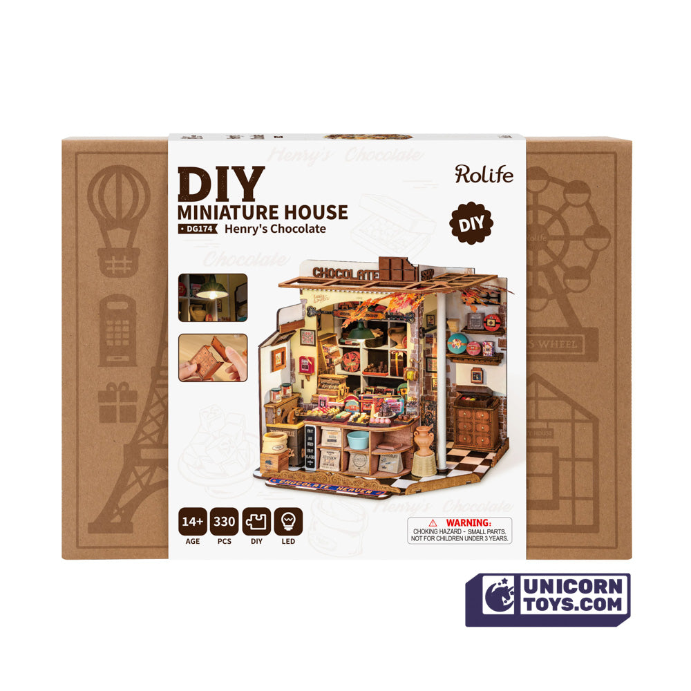 Henry's Chocolate | Robotime DG174 DIY Dollhouse Miniatures Kit