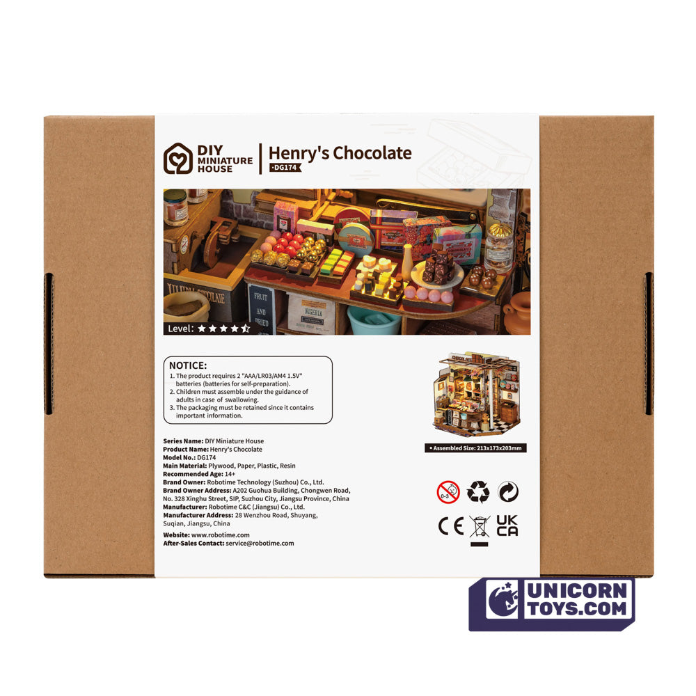 Henry's Chocolate | Robotime DG174 DIY Dollhouse Miniatures Kit
