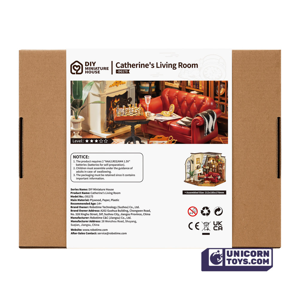 Catherine's Living Room | Robotime DG175 DIY Dollhouse Miniatures Kit