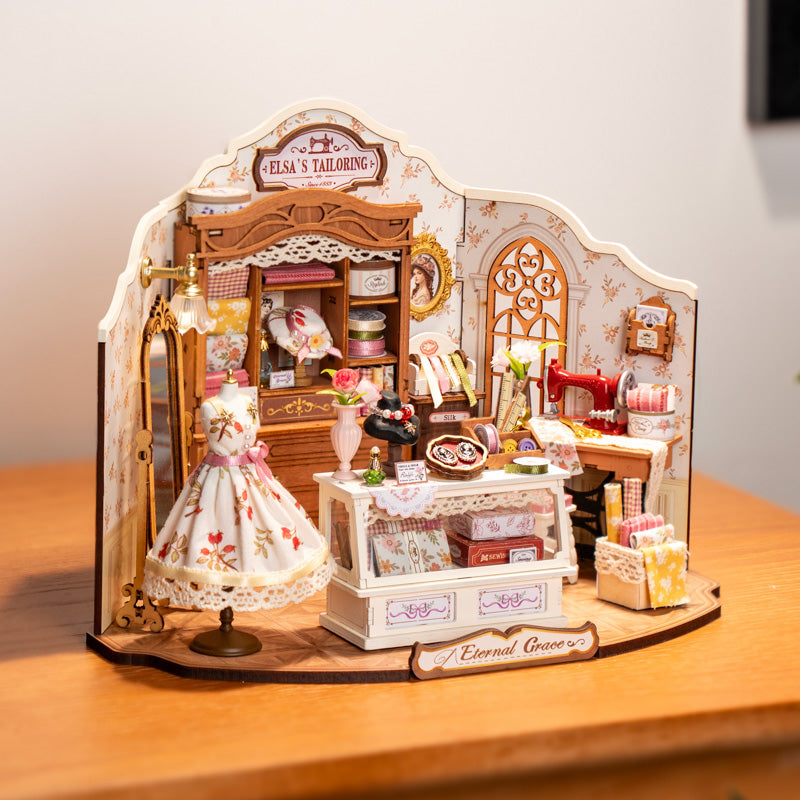 Elsa's Tailoring | Robotime DG178 DIY Dollhouse Miniatures Kit
