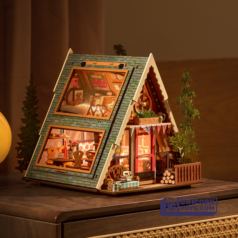 A-Frame Cabin | Robotime DG181 DIY Dollhouse Miniatures Kit