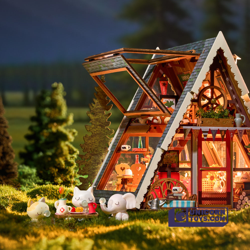 A-Frame Cabin | Robotime DG181 DIY Dollhouse Miniatures Kit