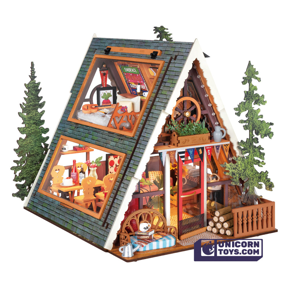 A-Frame Cabin | Robotime DG181 DIY Dollhouse Miniatures Kit