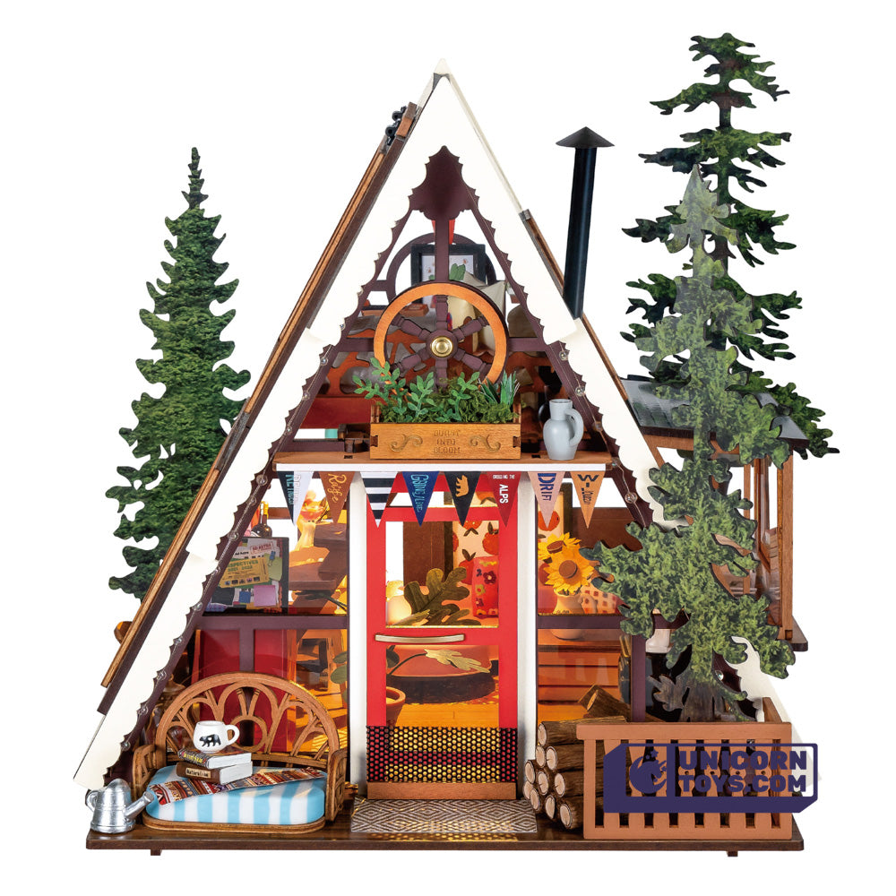 A-Frame Cabin | Robotime DG181 DIY Dollhouse Miniatures Kit