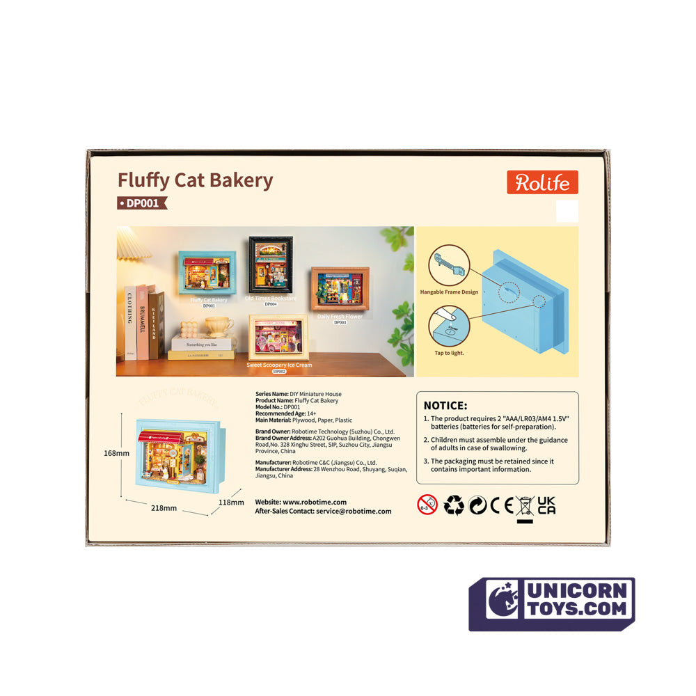 Fluffy Cat Bakery | Rolife Story Frames Series DP001 DIY Miniature House Kit