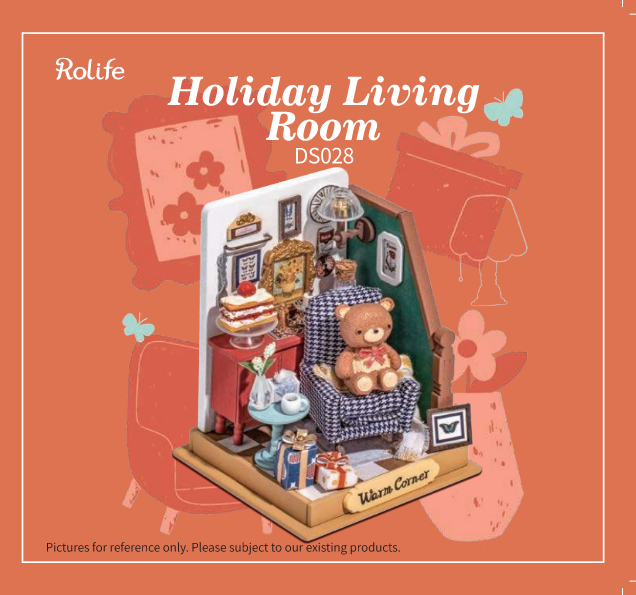 RDS028 -  Holiday Living Room | Robotime DIY Tiny Miniature Dollhouse Manual