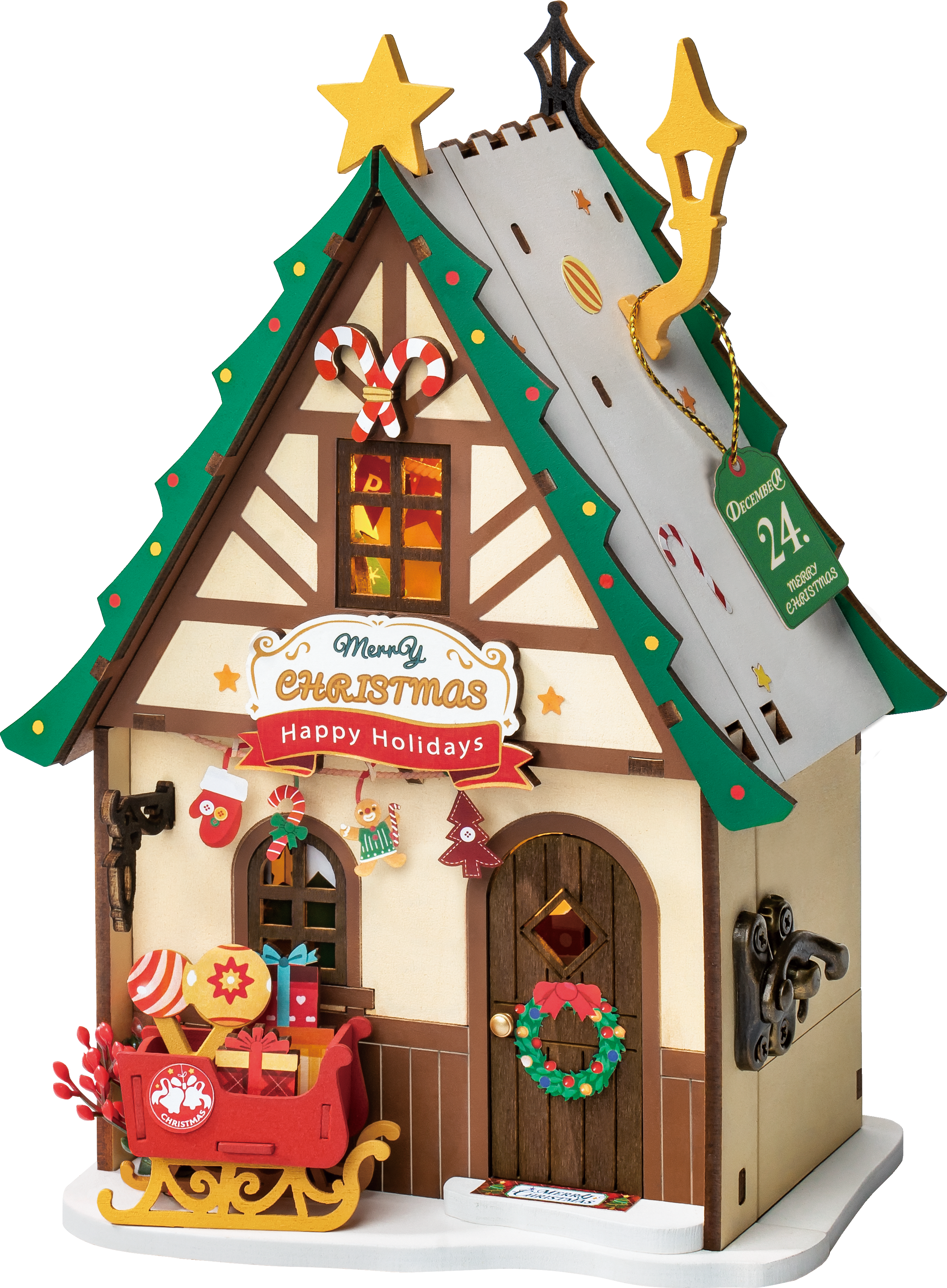 Twinkling Christmas House DIY Miniature House DS036