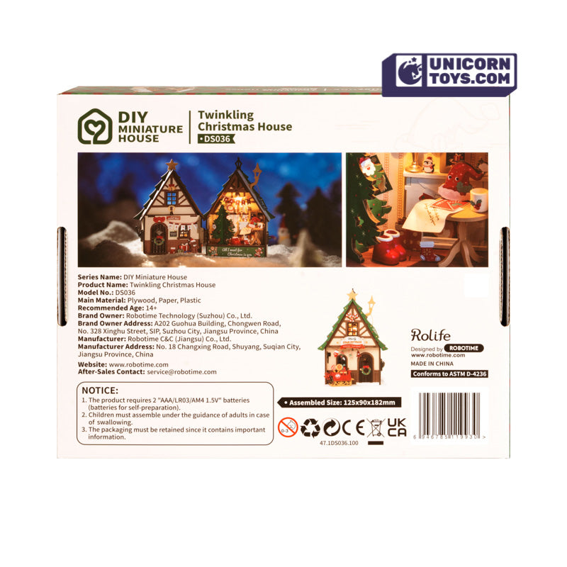Twinkling Christmas House DIY Miniature House DS036