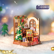 Christmas Fireplace | Robotime Rolife DS041 DIY Dollhouse Miniatures House