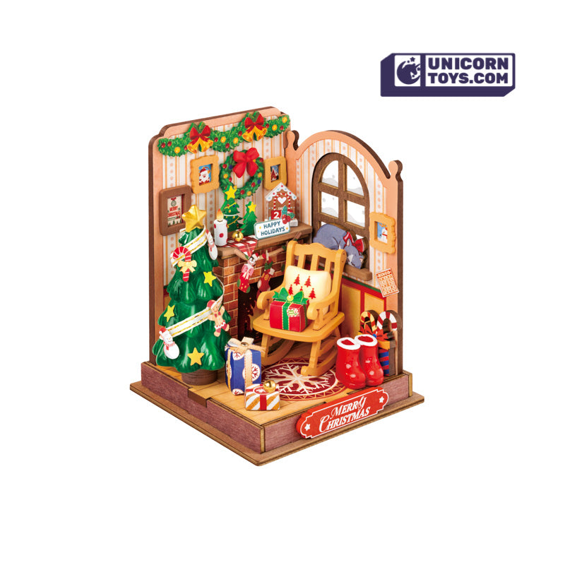 Christmas Fireplace | Robotime Rolife DS041 DIY Dollhouse Miniatures House