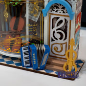 Melody Instrument Shop Mini Store | Robotime DS047 DIY Dollhouse Miniatures Kit