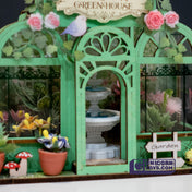 Green Fountain Garden Mini Store | Robotime DS049 DIY Dollhouse Miniatures Kit