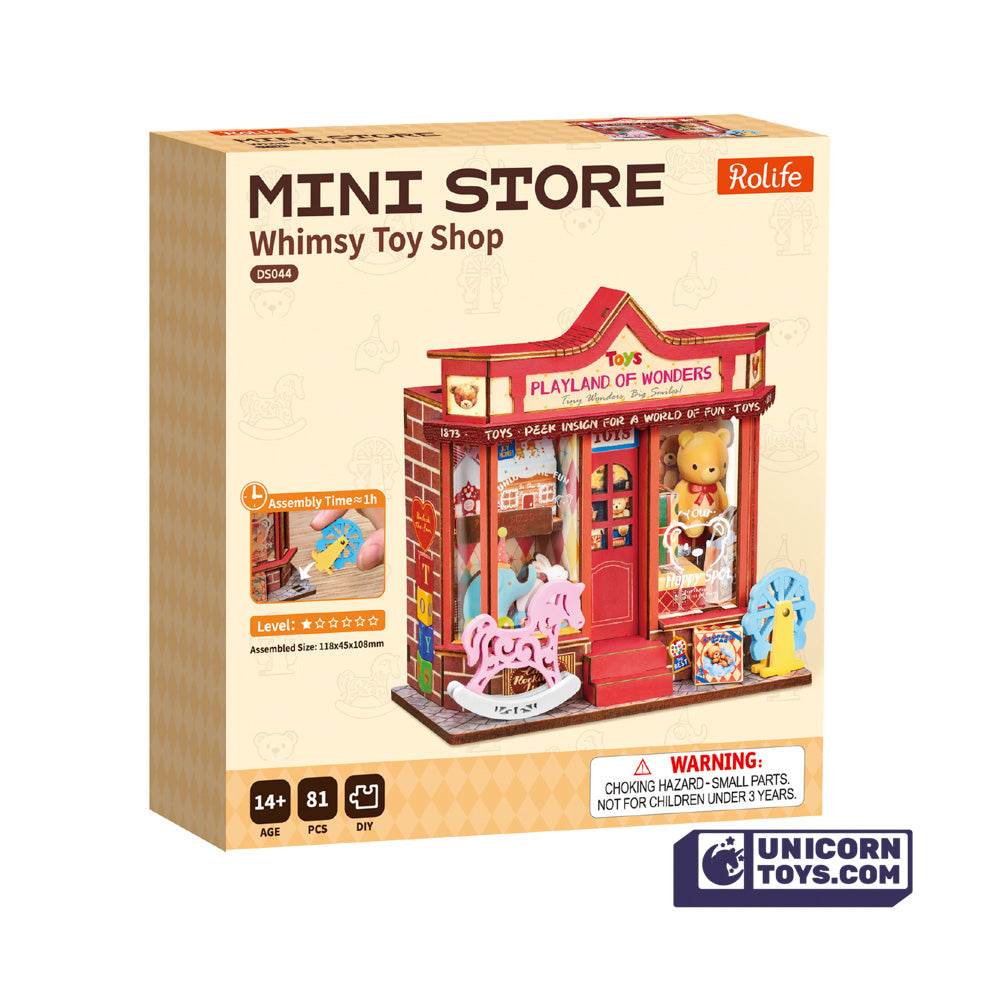 Whimsy Toy Shop Mini Store | Robotime DS044 DIY Dollhouse Miniatures Kit