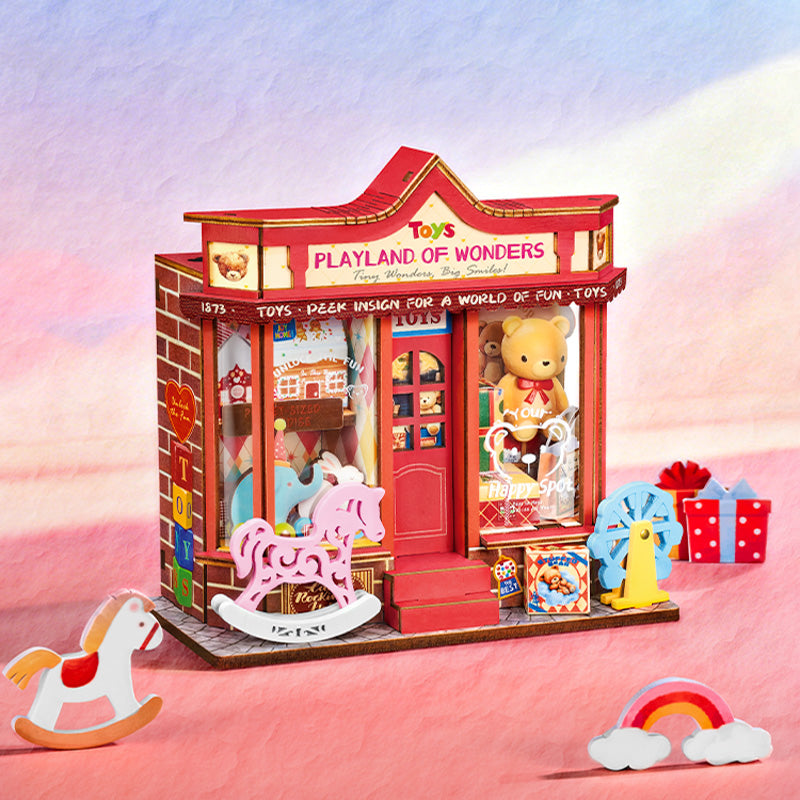 Whimsy Toy Shop Mini Store | Robotime DS044 DIY Dollhouse Miniatures Kit