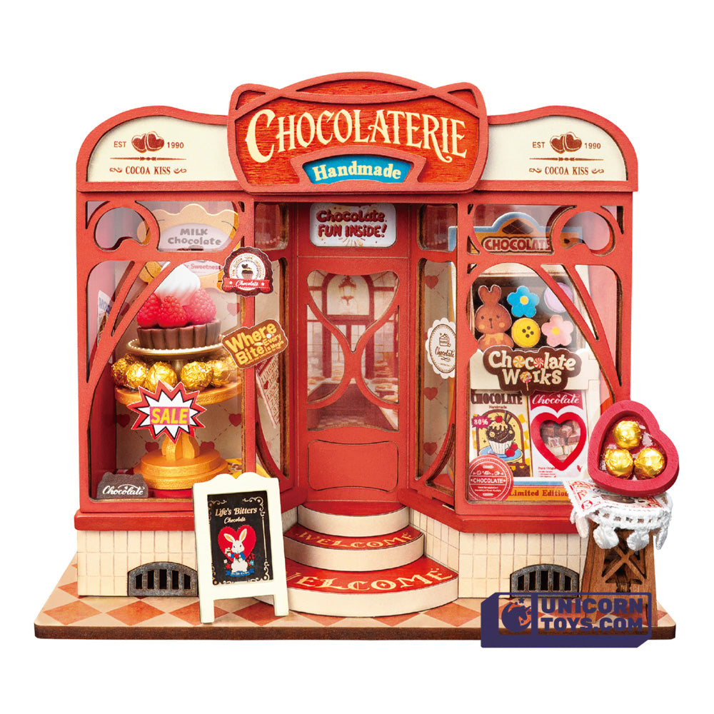 Sweet Chocolate Shop Mini Store | Robotime DS046 DIY Dollhouse Miniatures Kit