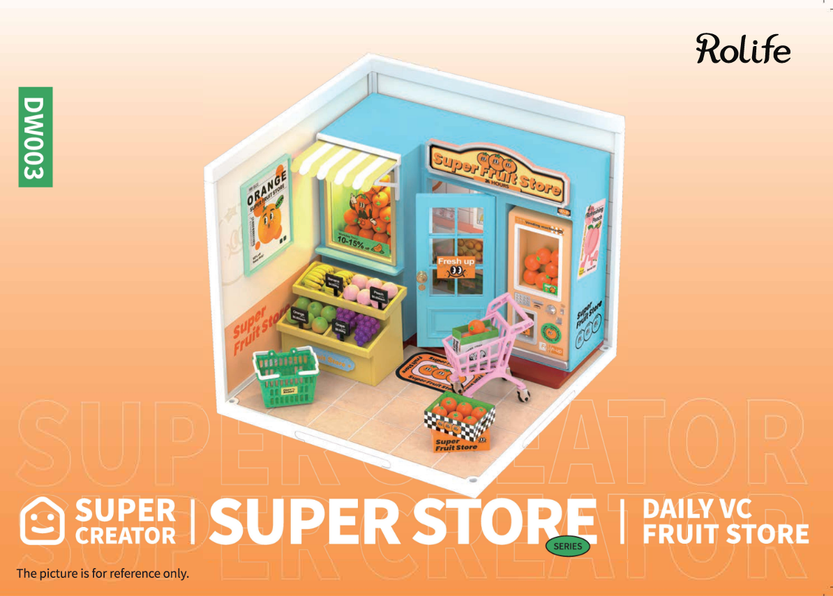 DW003 - Daily Fruit Store | Rolife Super Creator DIY Stackable Dollhouse Manual