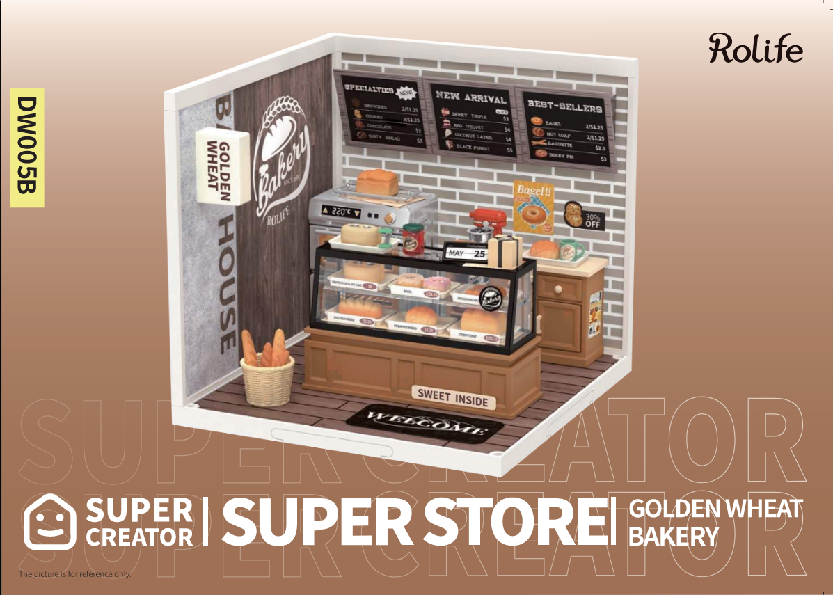 DW005 - Golden Wheat Bakery | Rolife Super Creator DIY Stackable Dollhouse Manual