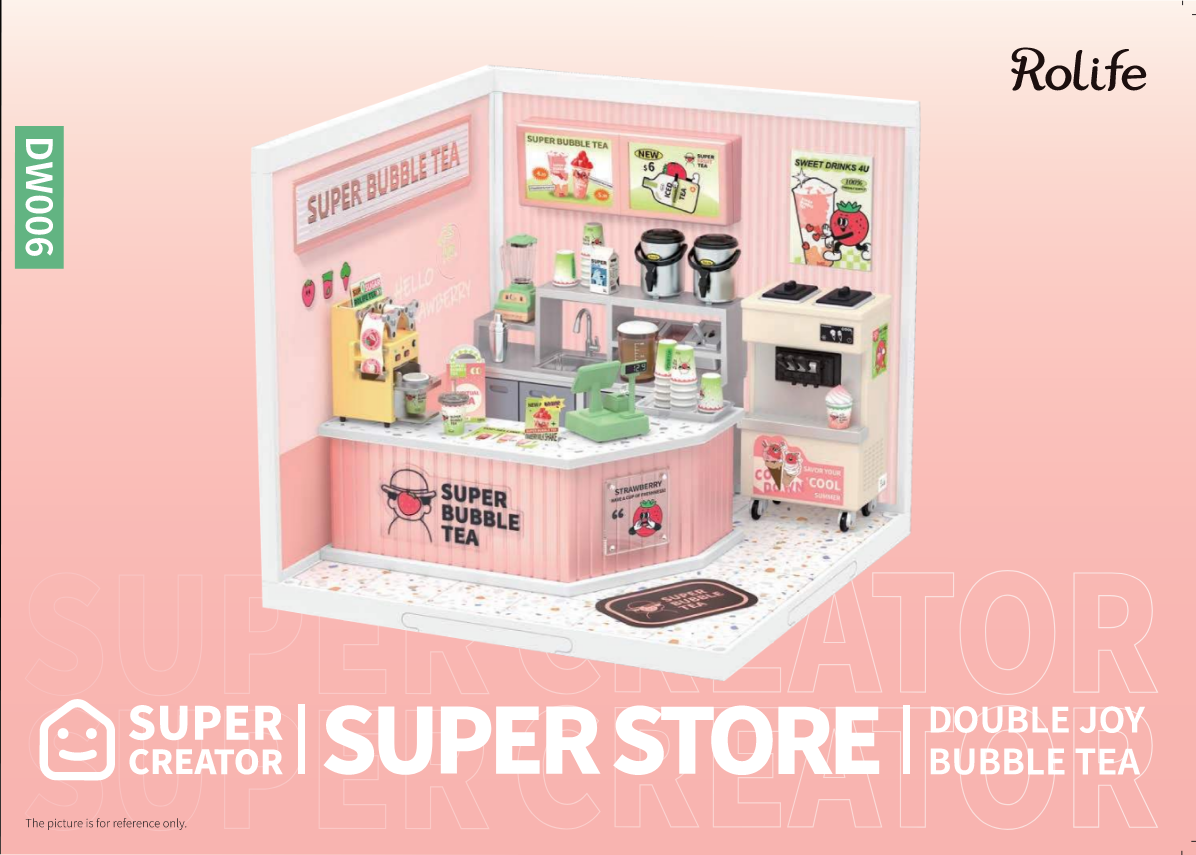 DW006 - Double Joy Bubble Tea | Rolife Super Creator DIY Stackable Dollhouse Manual