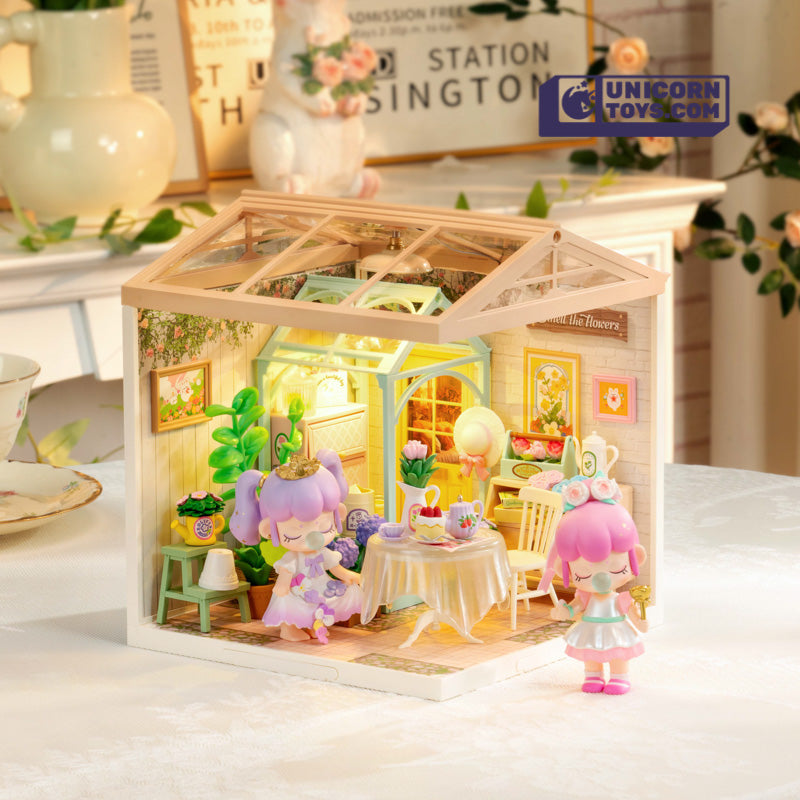 Blooming Tea Garden | Rolife Super Creator DW013 DIY Stackable Dollhouse Miniatures Kit