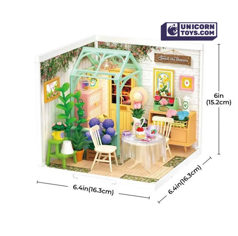 Blooming Tea Garden | Rolife Super Creator DW013 DIY Stackable Dollhouse Miniatures Kit