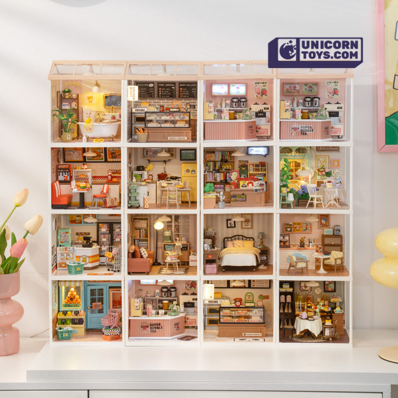 Pop Bubble Bathroom | Rolife Super Creator DW014 DIY Stackable Dollhouse Miniatures Kit