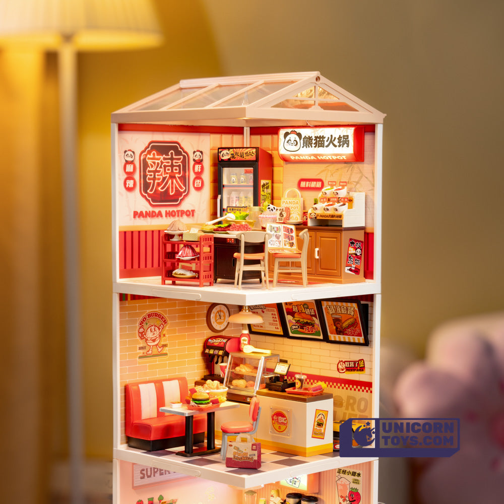 Panda Hot Pot | Rolife Super Creator DW020 DIY Stackable Dollhouse Miniatures Kit
