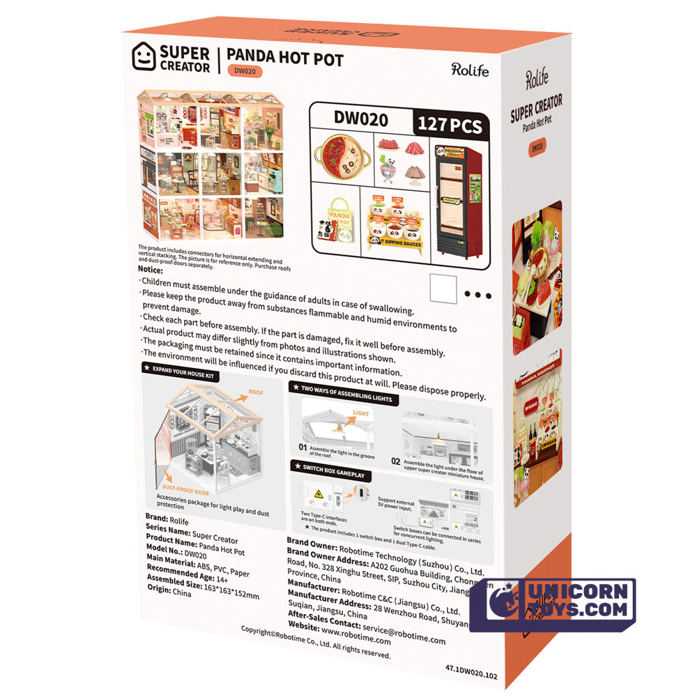 Panda Hot Pot | Rolife Super Creator DW020 DIY Stackable Dollhouse Miniatures Kit