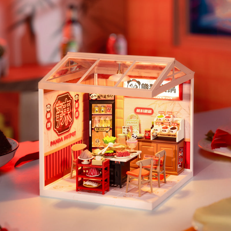Panda Hot Pot | Rolife Super Creator DW020 DIY Stackable Dollhouse Miniatures Kit