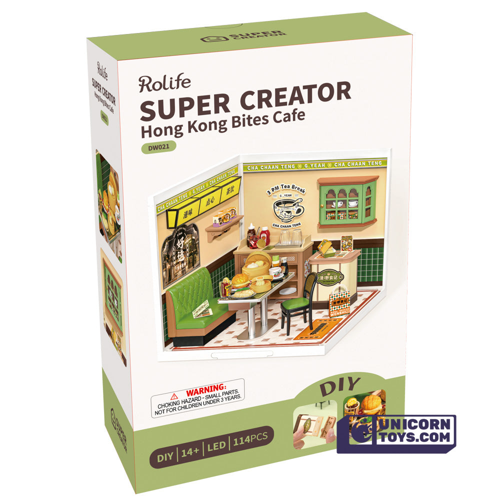 Hong Kong Bites Cafe | Rolife Super Creator DW021 DIY Stackable Dollhouse Miniatures Kit
