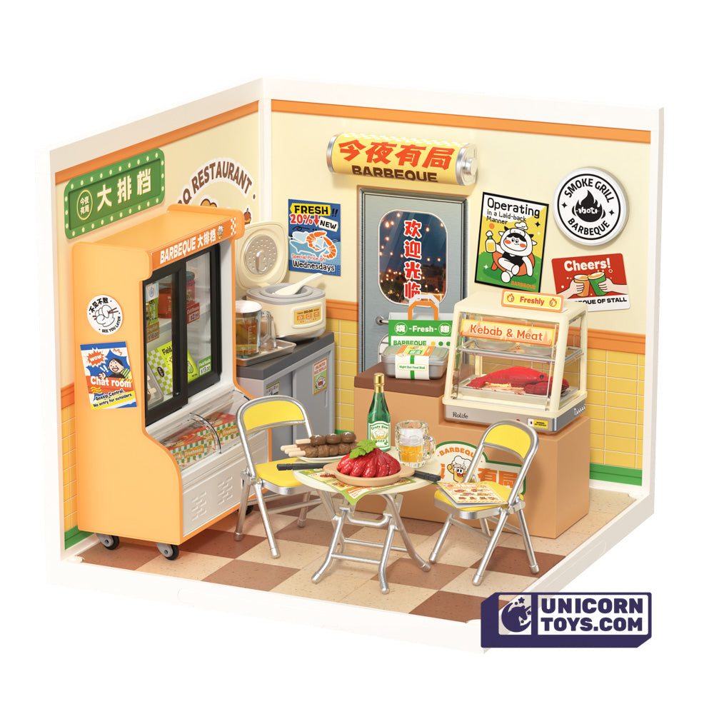 Night Out Food Stall | Rolife Super Creator DW022 DIY Stackable Dollhouse Miniatures Kit