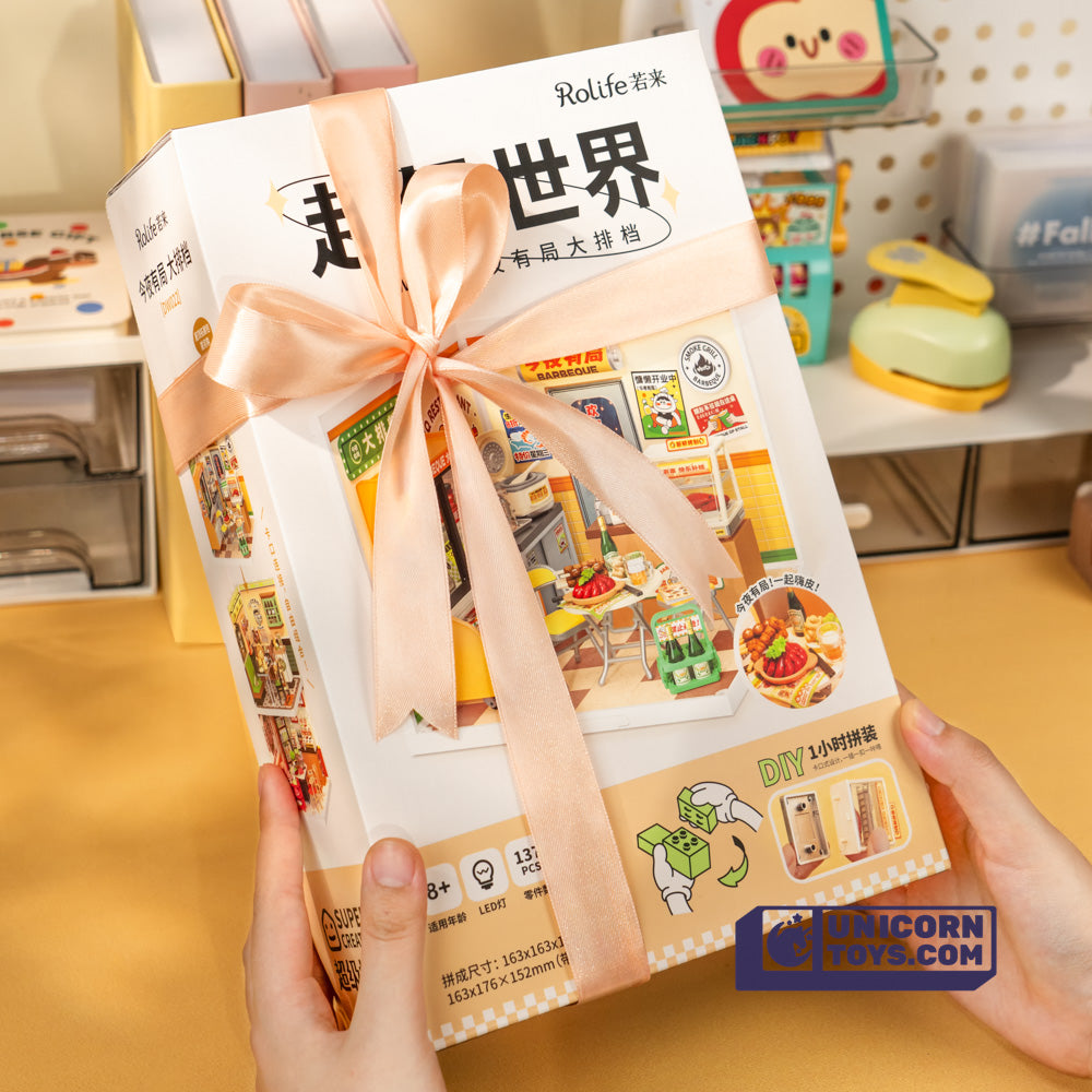 Night Out Food Stall | Rolife Super Creator DW022 DIY Stackable Dollhouse Miniatures Kit