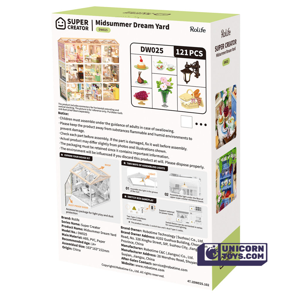 Midsummer Dream Yard | Rolife Super Creator DW025 DIY Stackable Dollhouse Miniatures Kit