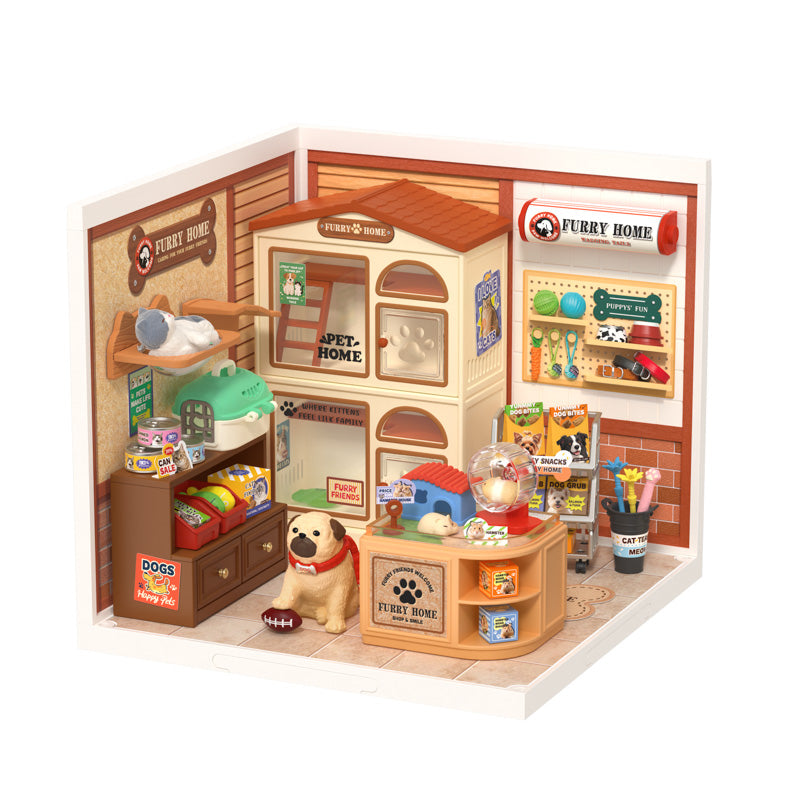 Furry Friends' Home | Rolife Super Creator DW027 DIY Stackable Dollhouse Miniatures Kit