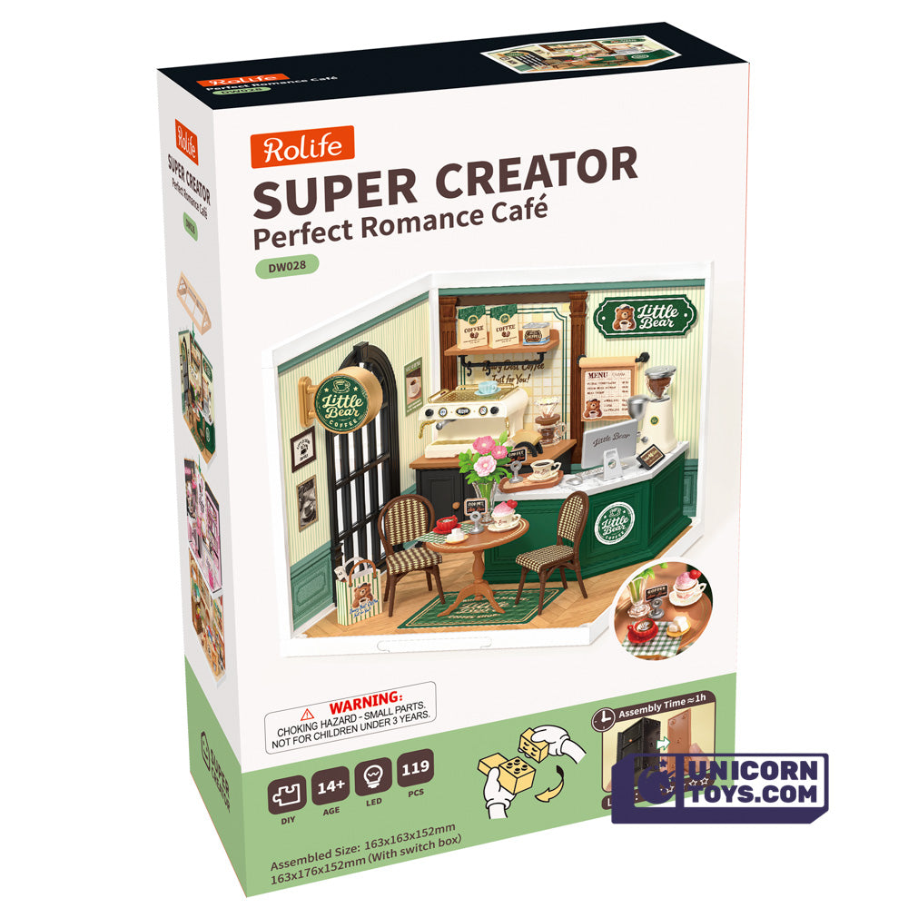 Perfect Romance Café | Rolife Super Creator DW028 DIY Stackable Dollhouse Miniatures Kit