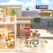 Chic Café Terrace | Rolife Super Creator DWP09 DIY Stackable Dollhouse Miniatures Kit