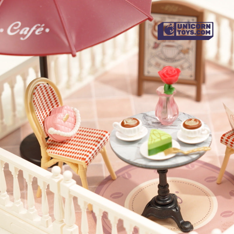 Chic Café Terrace | Rolife Super Creator DWP09 DIY Stackable Dollhouse Miniatures Kit