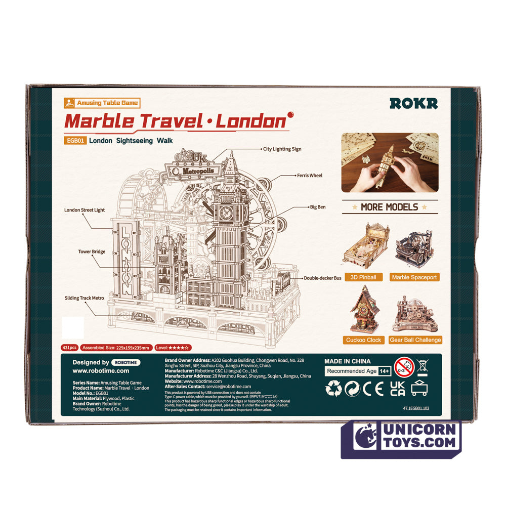 Marble Travel London | ROKR 3D Mechanical Gear Puzzle Kit EGB01