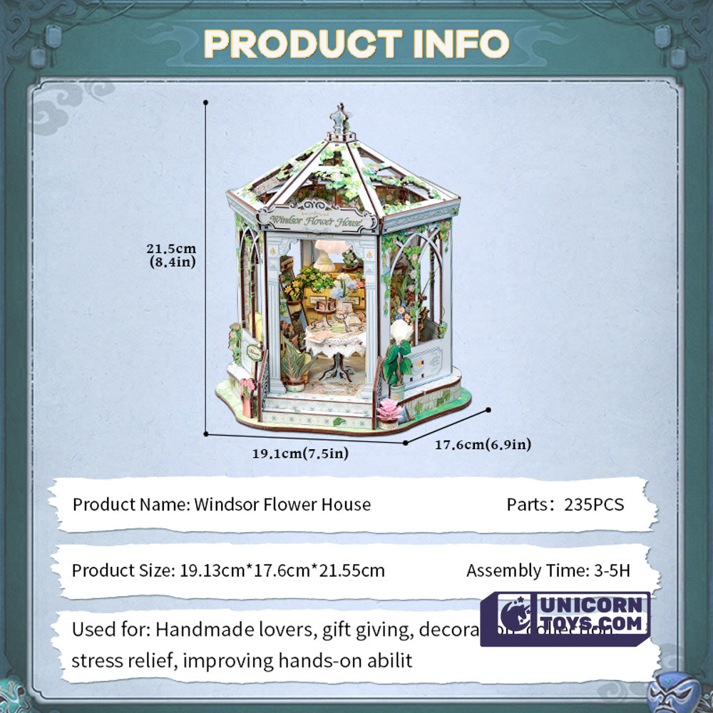 Windsor Flower House | CuteBee GHGC401 DIY Miniature House Kit