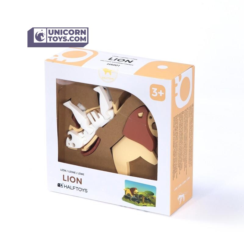 Lion | Halftoys Magnetic 3D Jigsaw Puzzle Animal Educational Toy for Age 3+