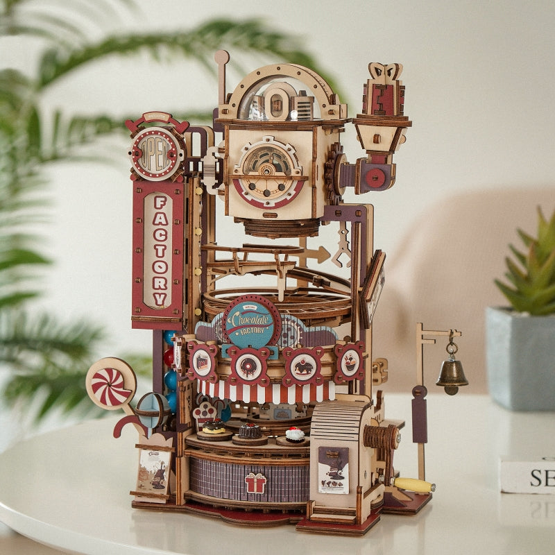 Marble Chocolate Factory | Mechanical Candy Maze Machine | Robotime ROKR LGA02 Marble Run Puzzle Kit