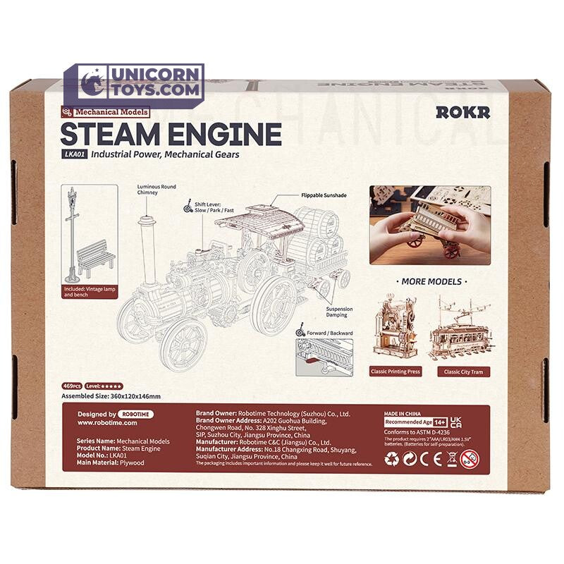 Steam Engine | Robotime ROKR LKA01 Mechanical Gears Puzzle Kit