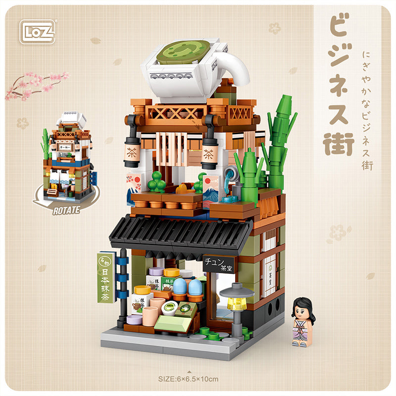 Matcha Tea Cake Shop | LOZ 1656 Building Bricks Mini Street Set for Ages 10+