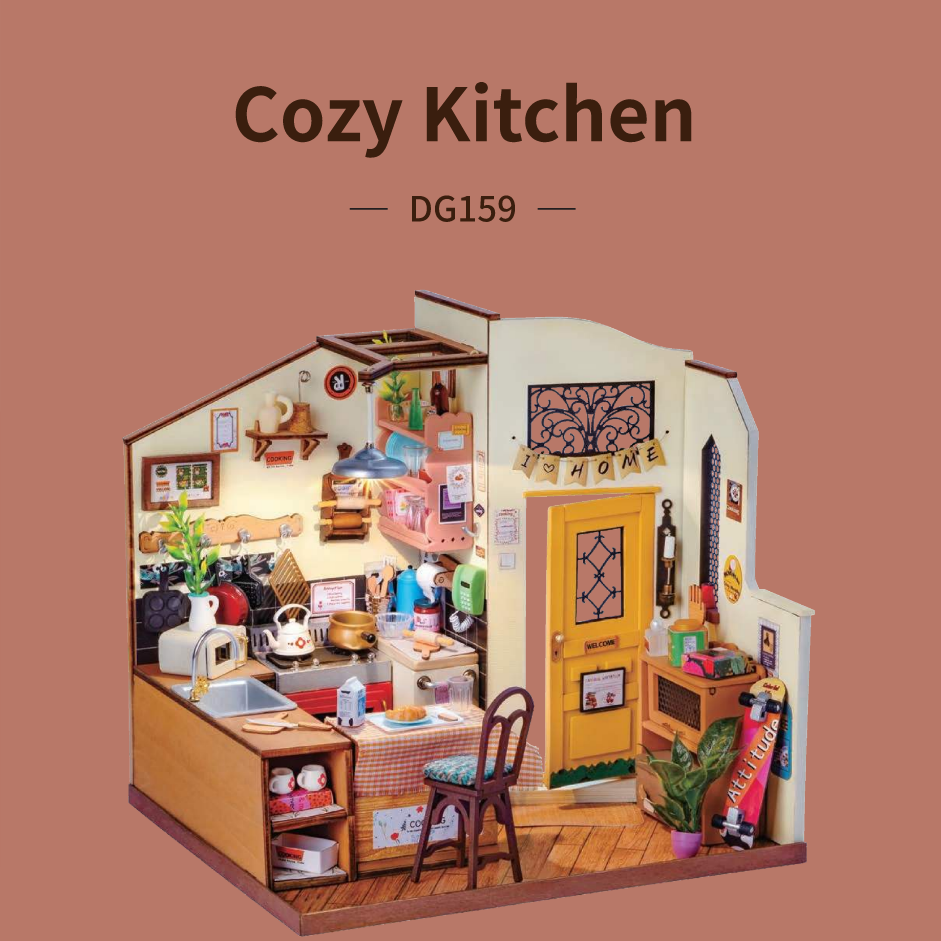 Rolife Cozy Kitchen DIY Miniature House Kit Birthday Gifts for